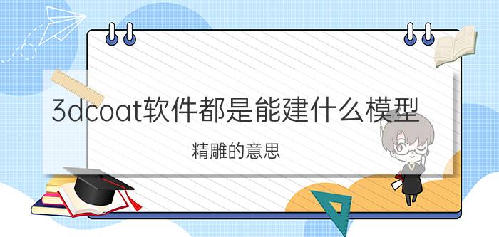 3dcoat软件都是能建什么模型 精雕的意思？